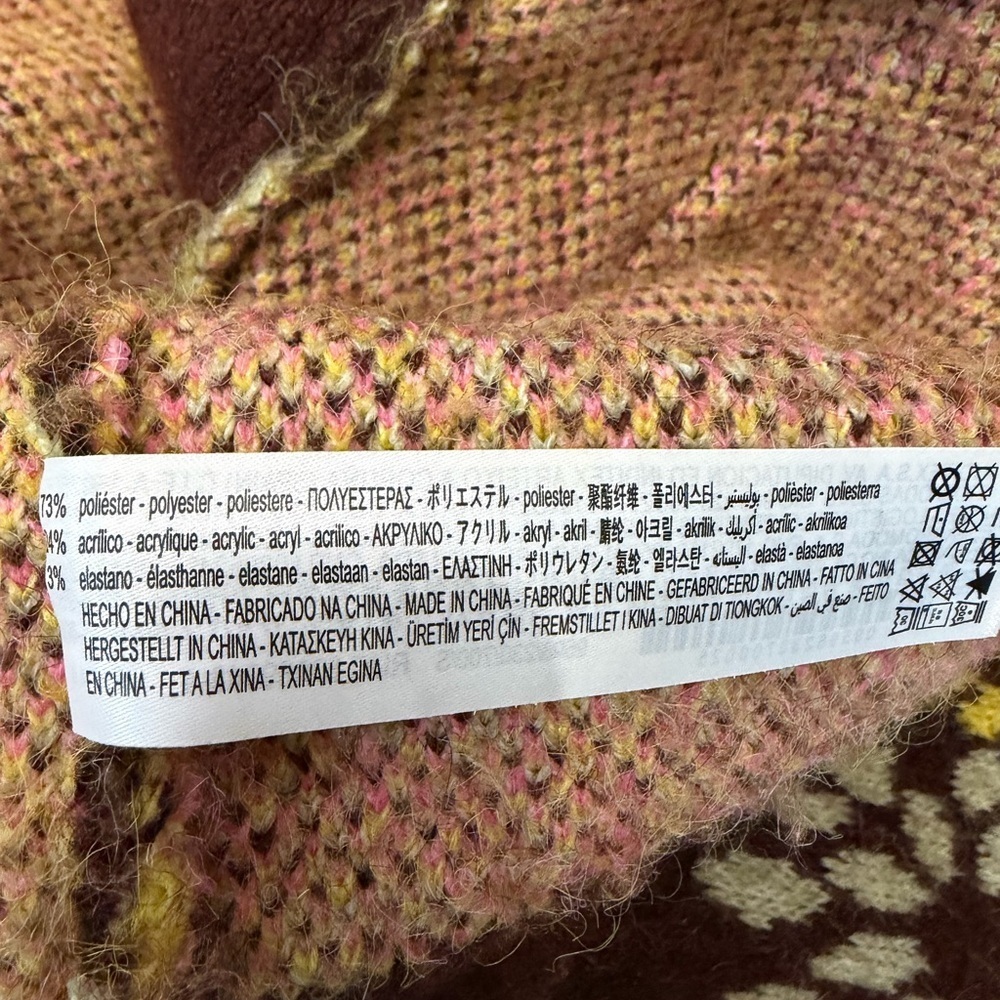 ZARA Oversized Chunky Floral Knit Cardigan Sweater Size Small nbnn - Picture 9 of 9